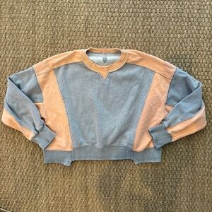 Free People Intercept Colorblock Sweatshirt. Size Small. Heather Grey Melon.